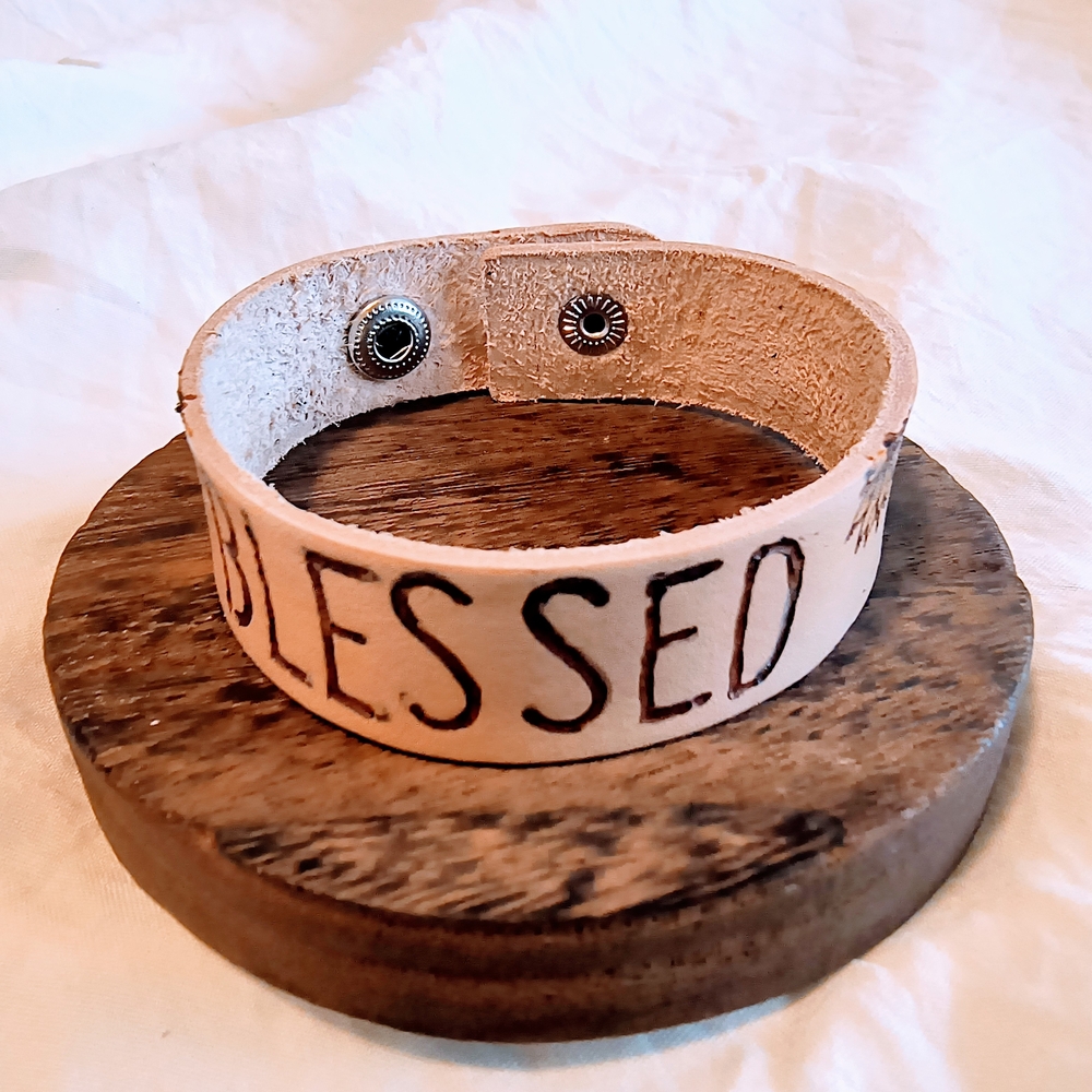 Blessed Handcrafted Leather Bracelet